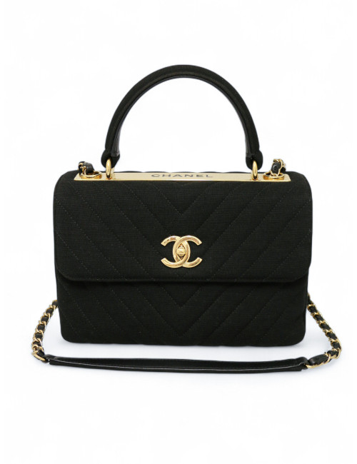 Sac Trendy CHANEL jersey noir