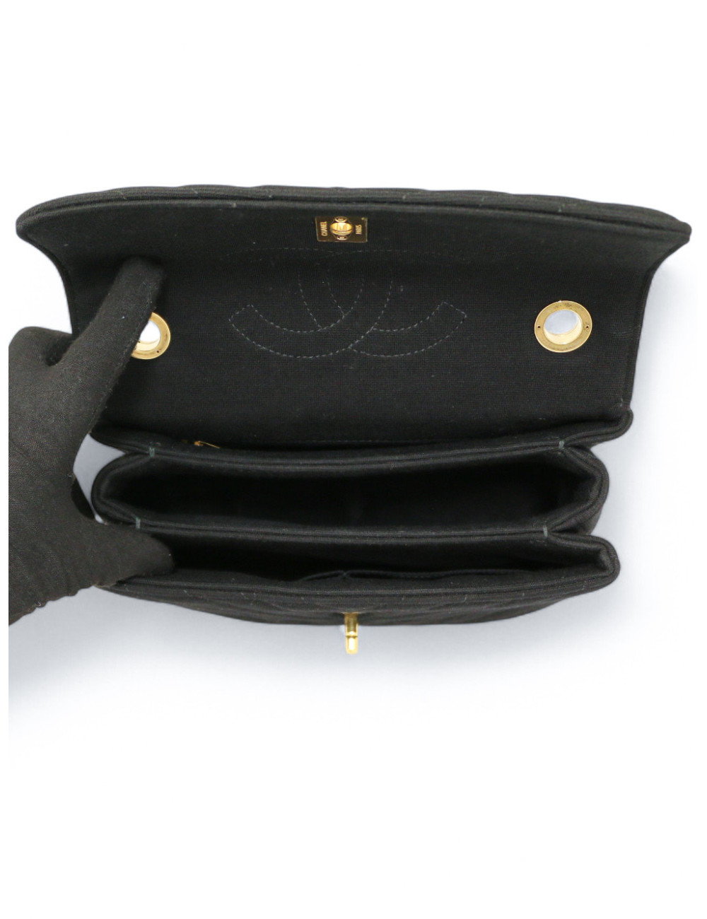 Sac Trendy CHANEL jersey noir