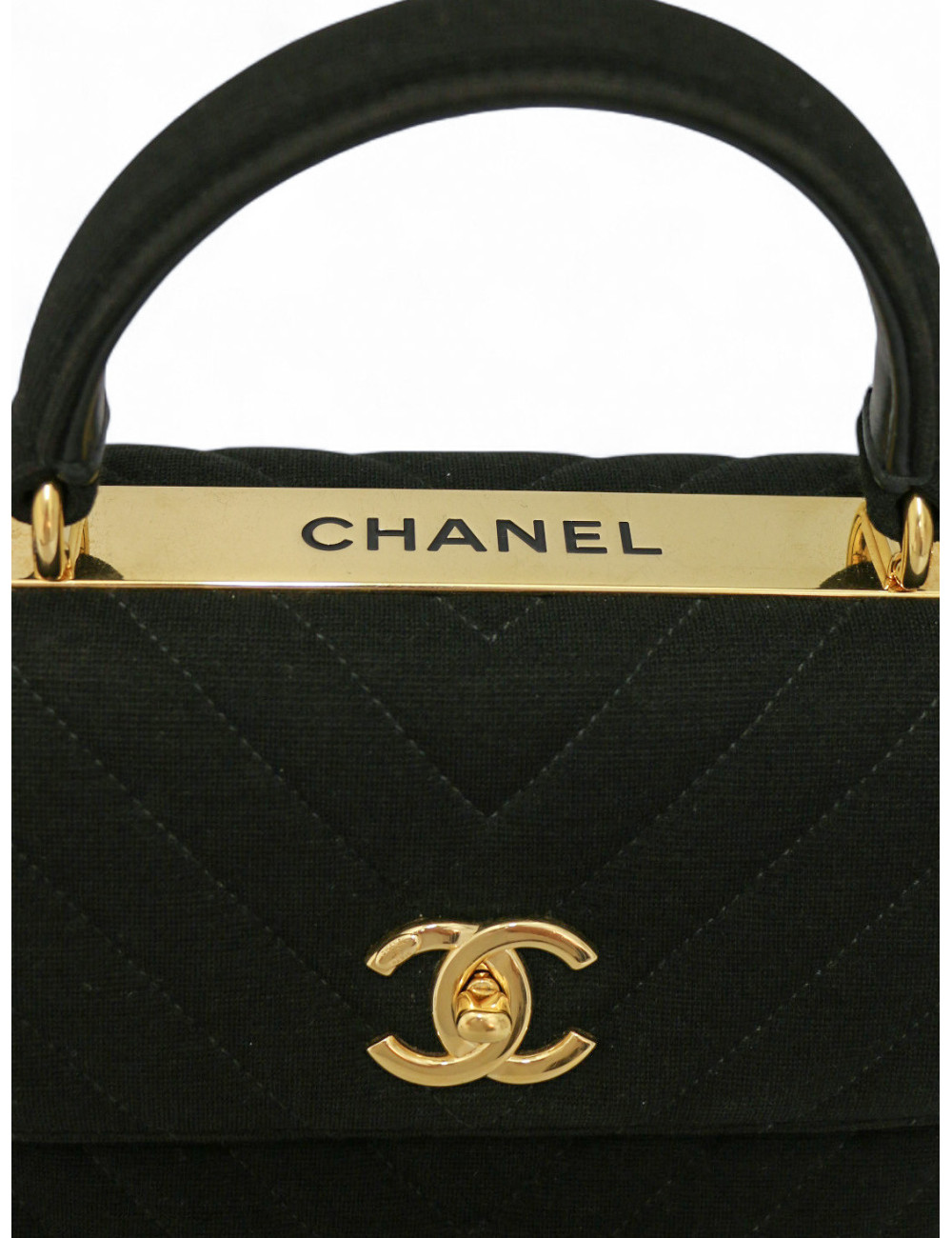 Sac Trendy CHANEL jersey noir