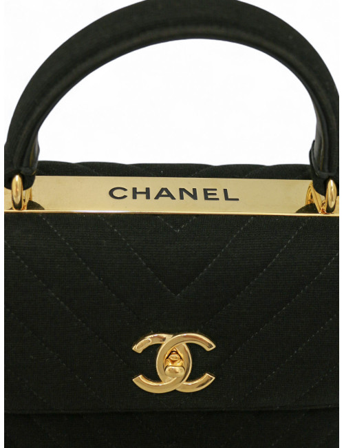 Sac Trendy CHANEL jersey noir