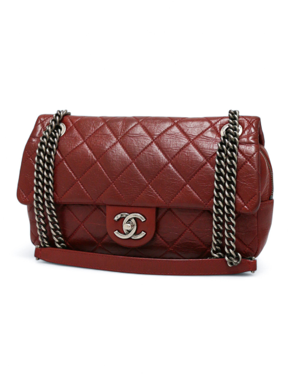 Sac CHANEL bordeaux fermeture zip