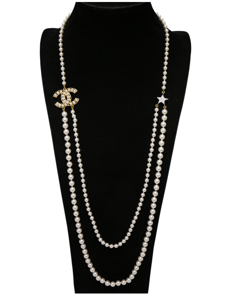 Sautoir perles CHANEL double rangs
