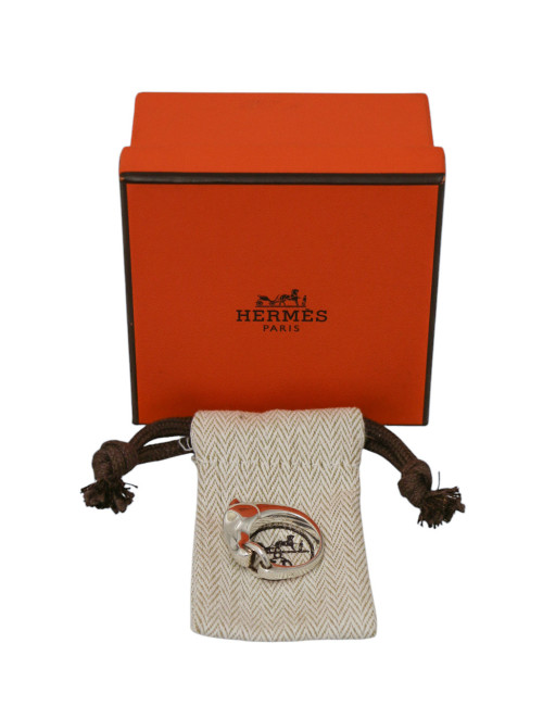 Bague HERMES Galop argent