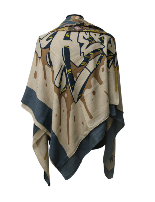 Chale HERMES Kongo Graff cachemire beige