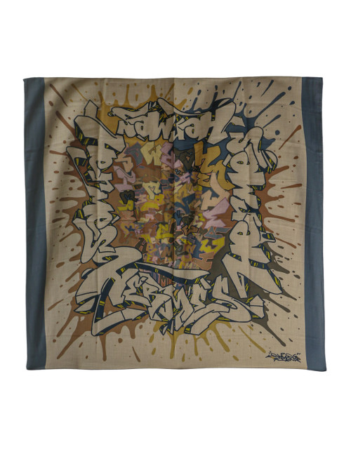 Chale HERMES Kongo Graff cachemire beige