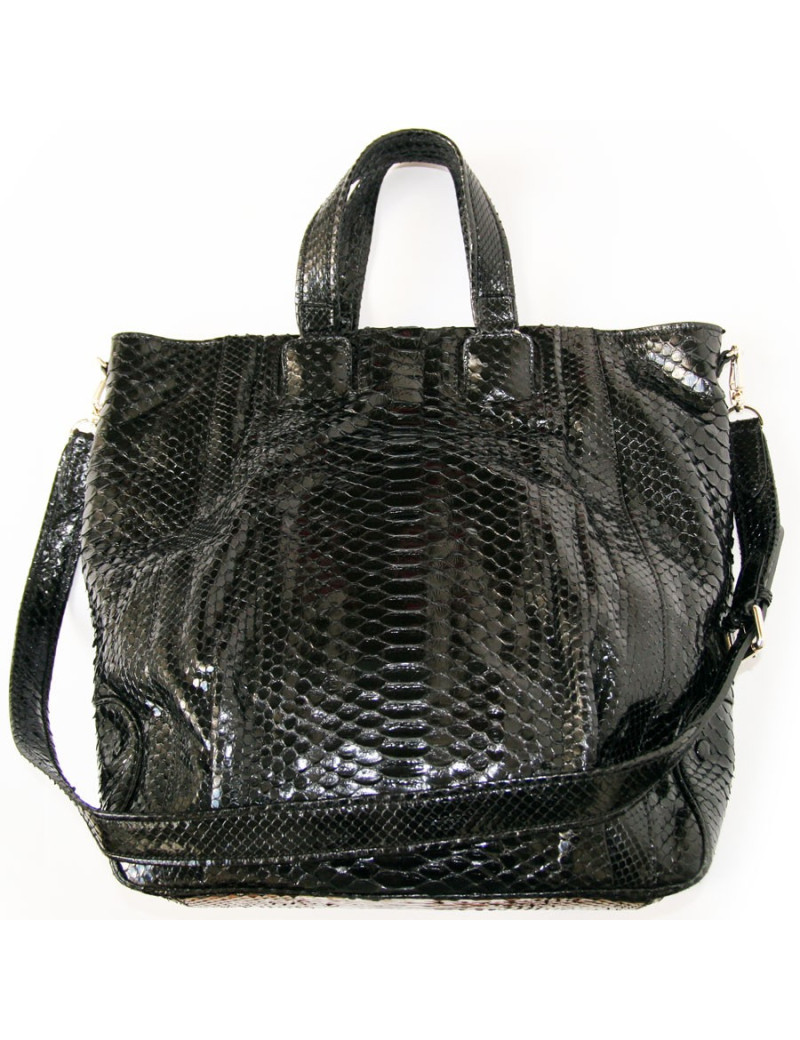 Sac ZAGLIANI Python noir brillant
