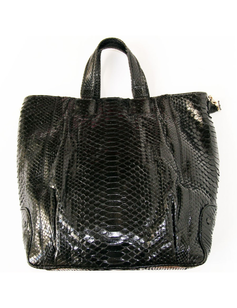 Sac ZAGLIANI Python noir brillant