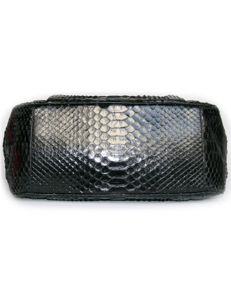 Sac ZAGLIANI Python noir brillant