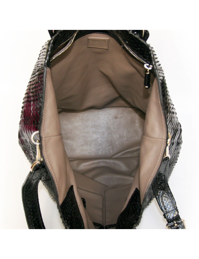 Sac ZAGLIANI Python noir brillant