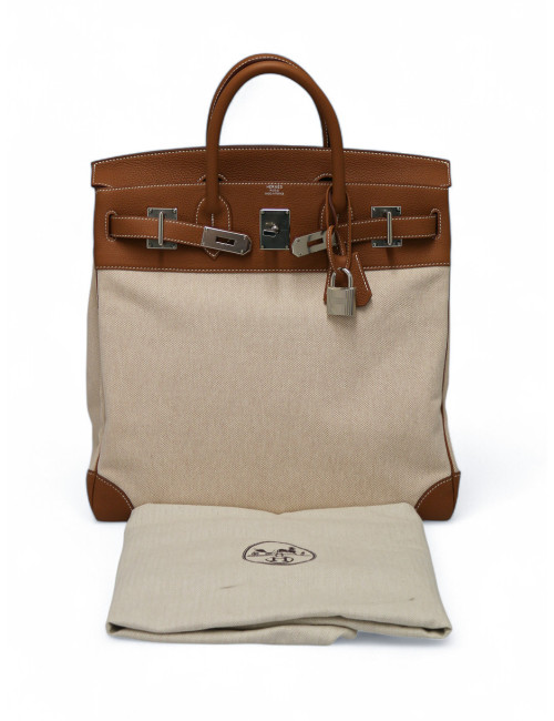 HAC HERMES Haut à Courroies toile et cuir