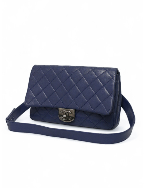 Sac CHANEL bleu cuir