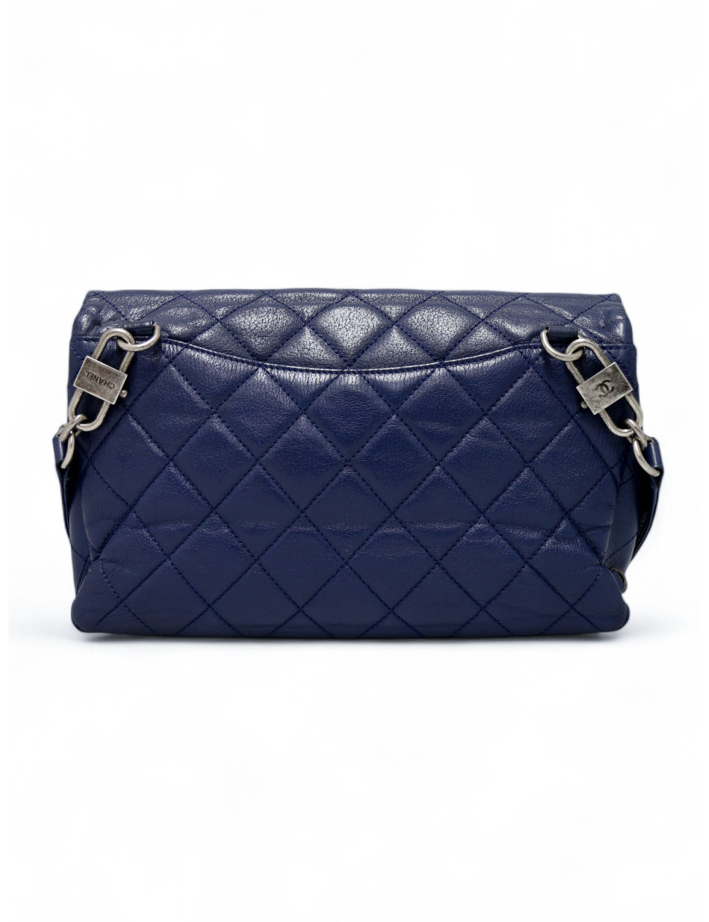 Sac Chanel bleu foncé cuir matelassé : occasion certifiée authentique