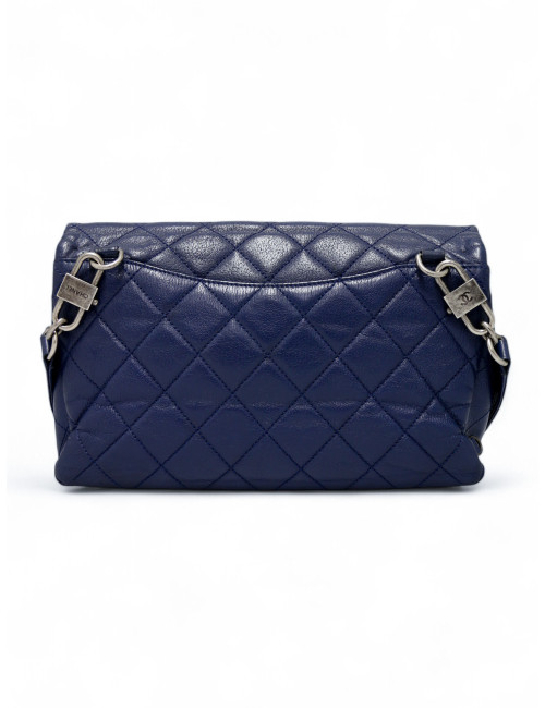 Sac Chanel bleu foncé cuir matelassé : occasion certifiée authentique