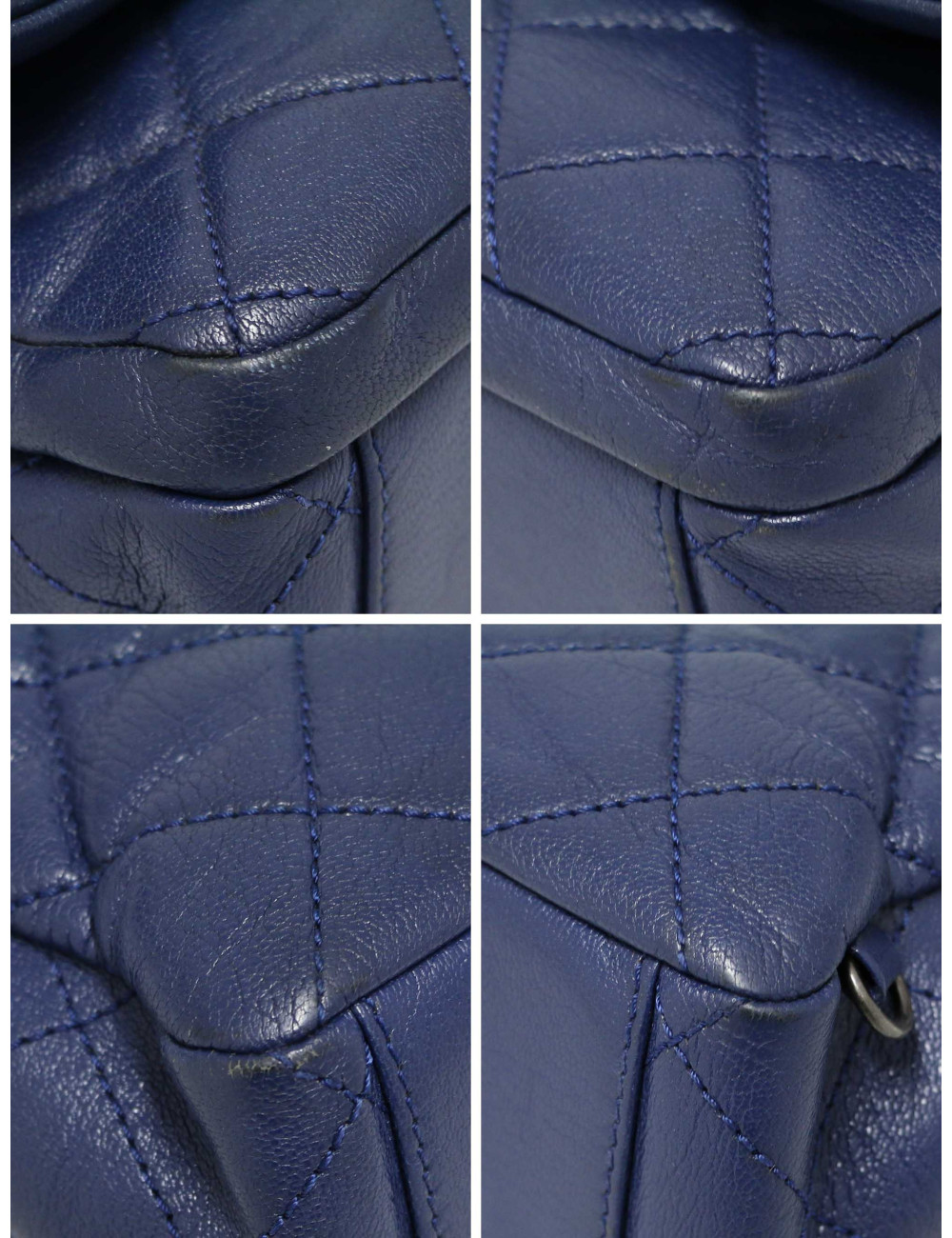 Sac Chanel bleu foncé cuir matelassé : occasion certifiée authentique