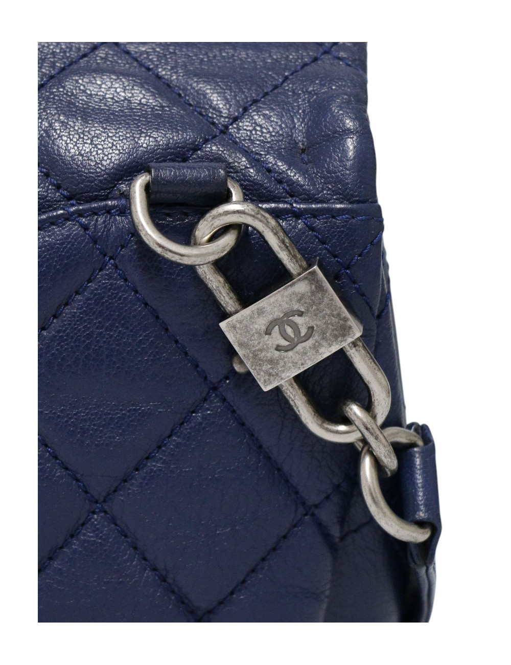 Sac Chanel bleu foncé cuir matelassé : occasion certifiée authentique