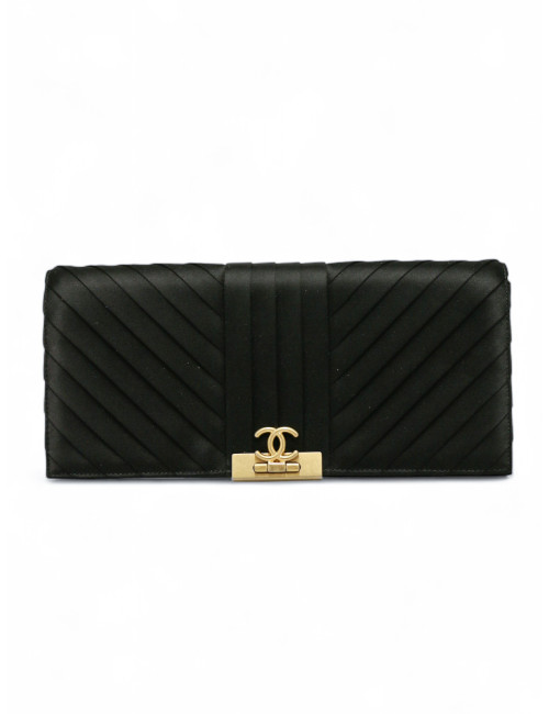 Pochette CHANEL satin noir