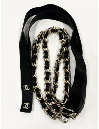Ceinture CHANEL cuir et chaine