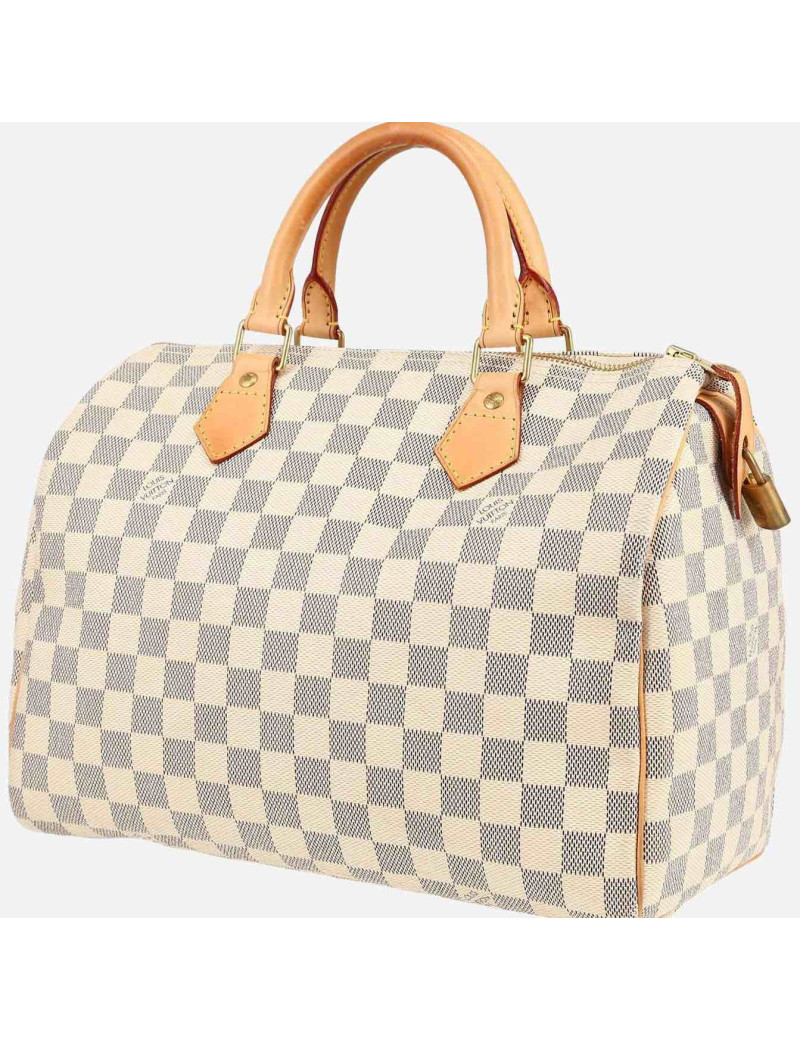 Speedy LOUIS VUITTON 35 toile damier gris beige
