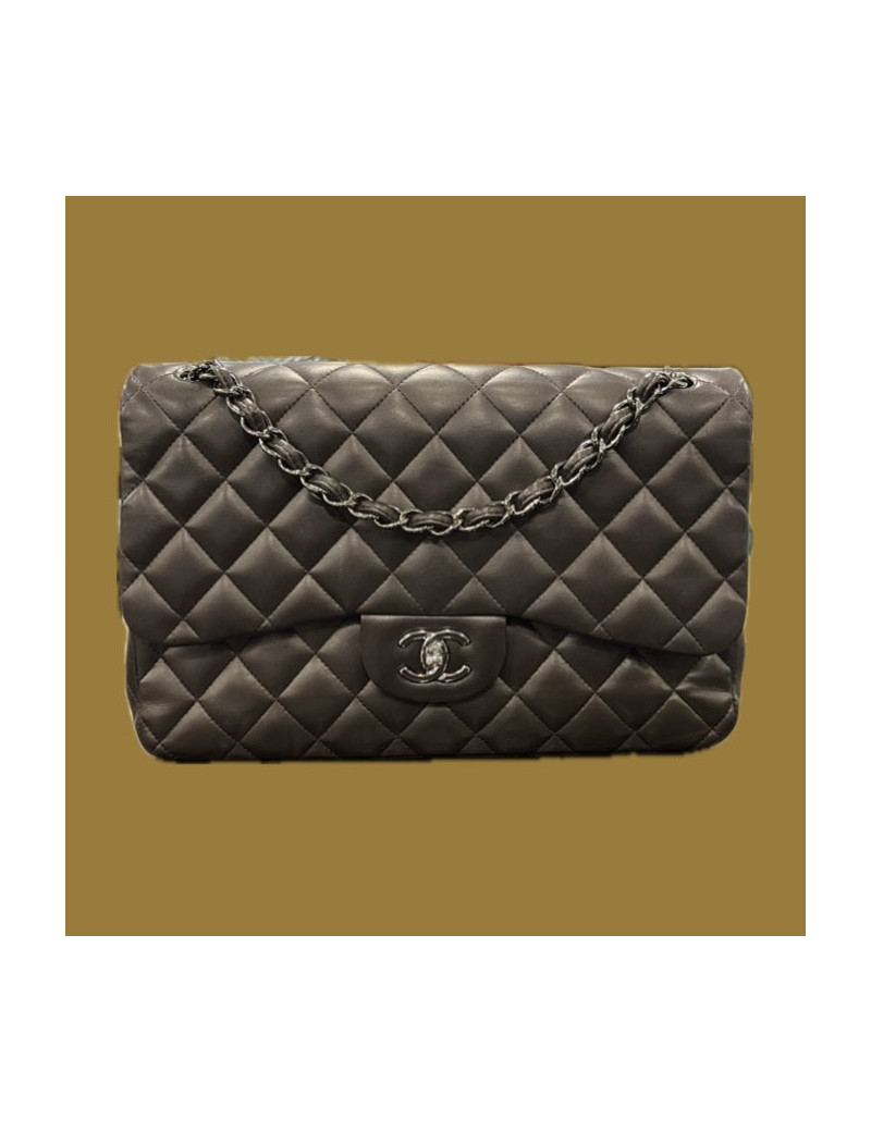 Sac Chanel marron cuir d'agneau