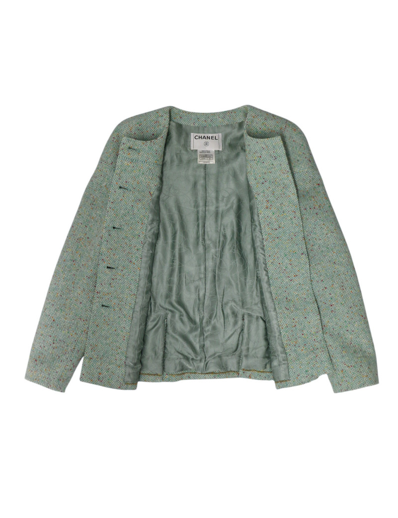Veste CHANEL vert d'eau T36