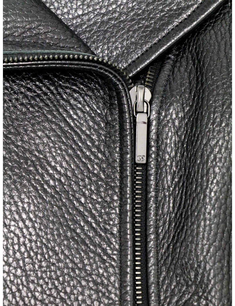 Perfecto CHANEL T38 cuir noir