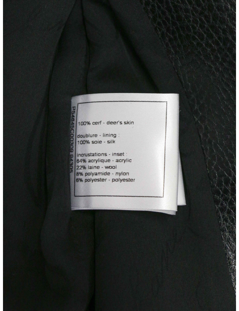 Perfecto CHANEL T38 cuir noir