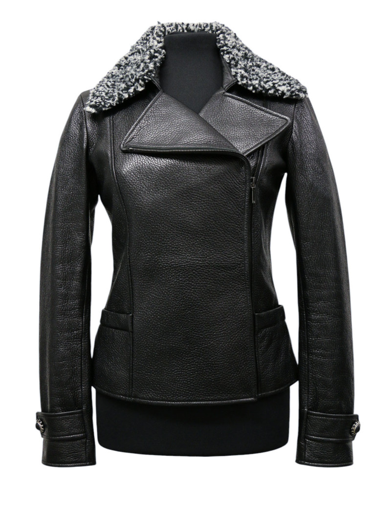 Perfecto CHANEL T38 cuir noir