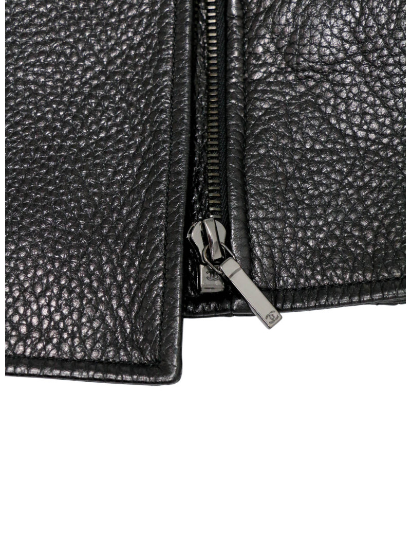 Perfecto CHANEL T38 cuir noir