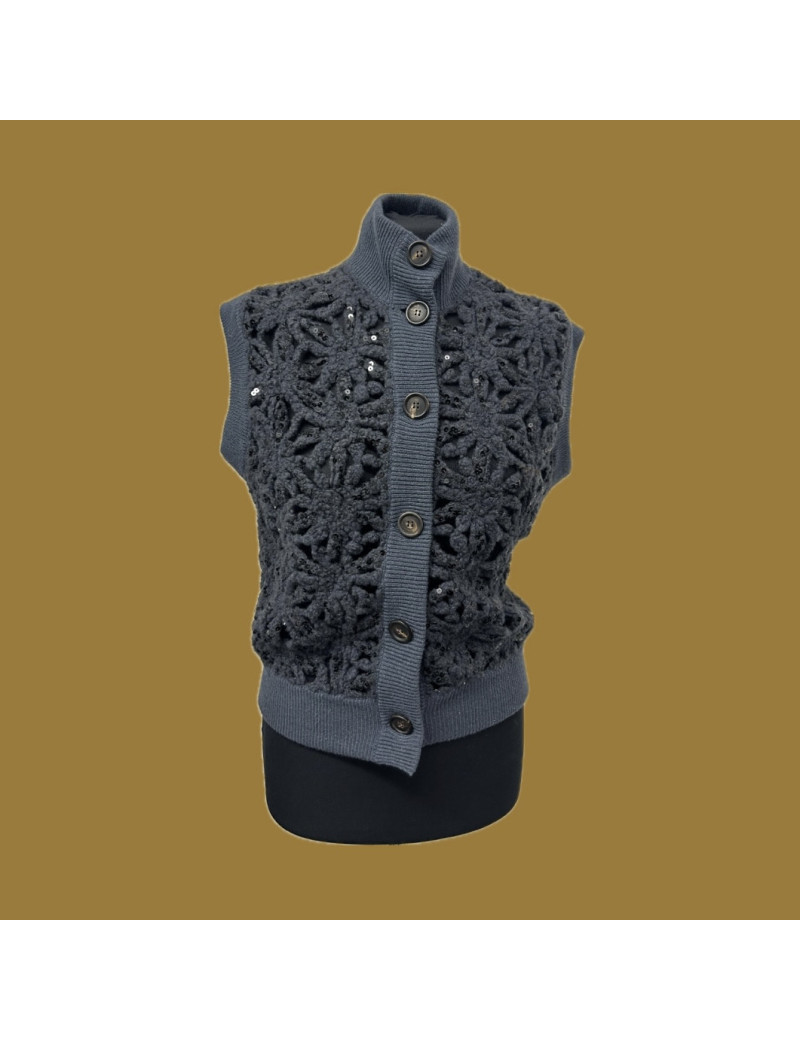 Gilet sans manches BRUNELLO CUCINELLI bleu