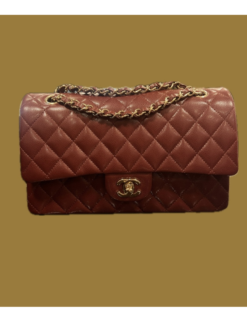 Sac Chanel caviar couleur bordeaux proche de l'état neuf à découvrir