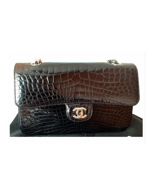 Timeless 25 CHANEL en crocodile noir