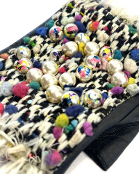 Mitaines CHANEL T 7 cuir perles Collection Graffiti