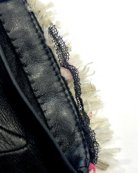 Mitaines CHANEL T 7 cuir perles Collection Graffiti