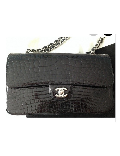 Timeless 25 CHANEL en crocodile noir