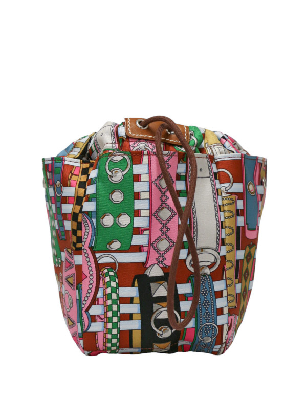 Trousse HERMES Fourbi 25 soie et cuir Berenia 2