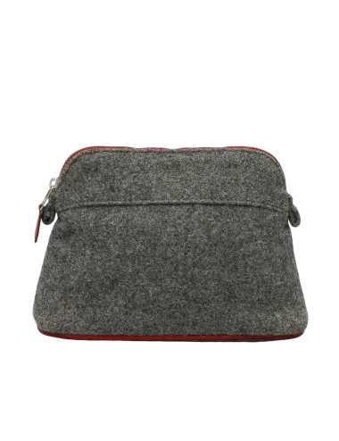 Pochette HERMES laine bouillie grise