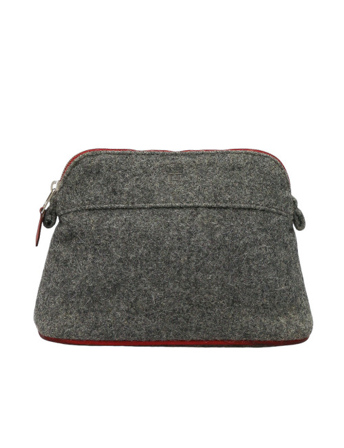 Pochette HERMES laine bouillie grise