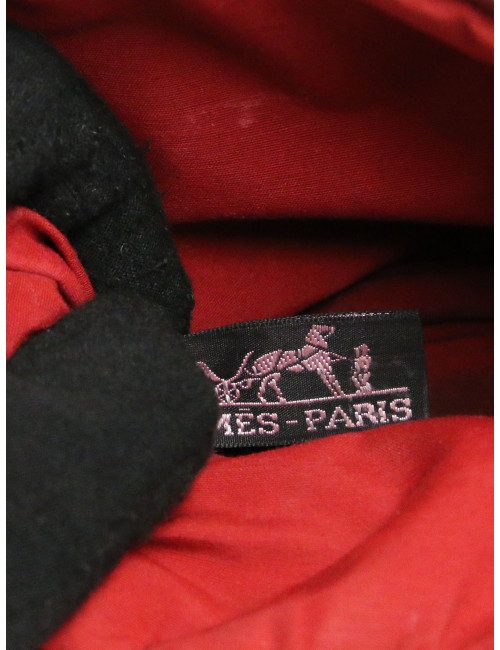 Pochette HERMES laine bouillie grise