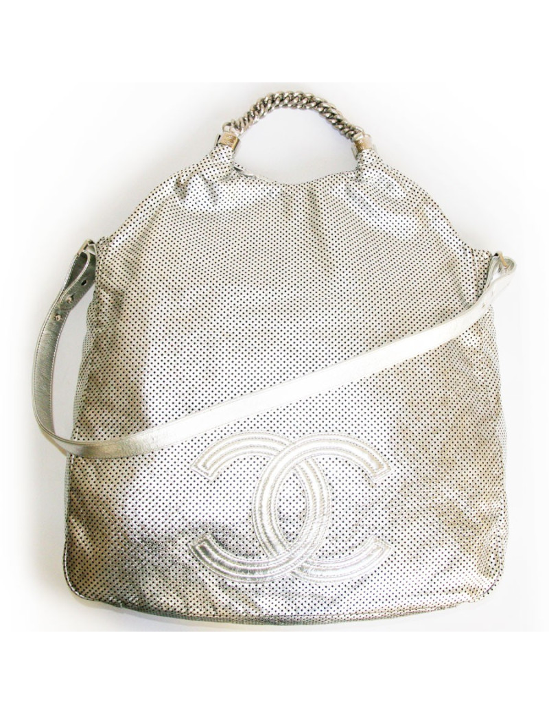 Grand sac CHANEL cuir métalisé 