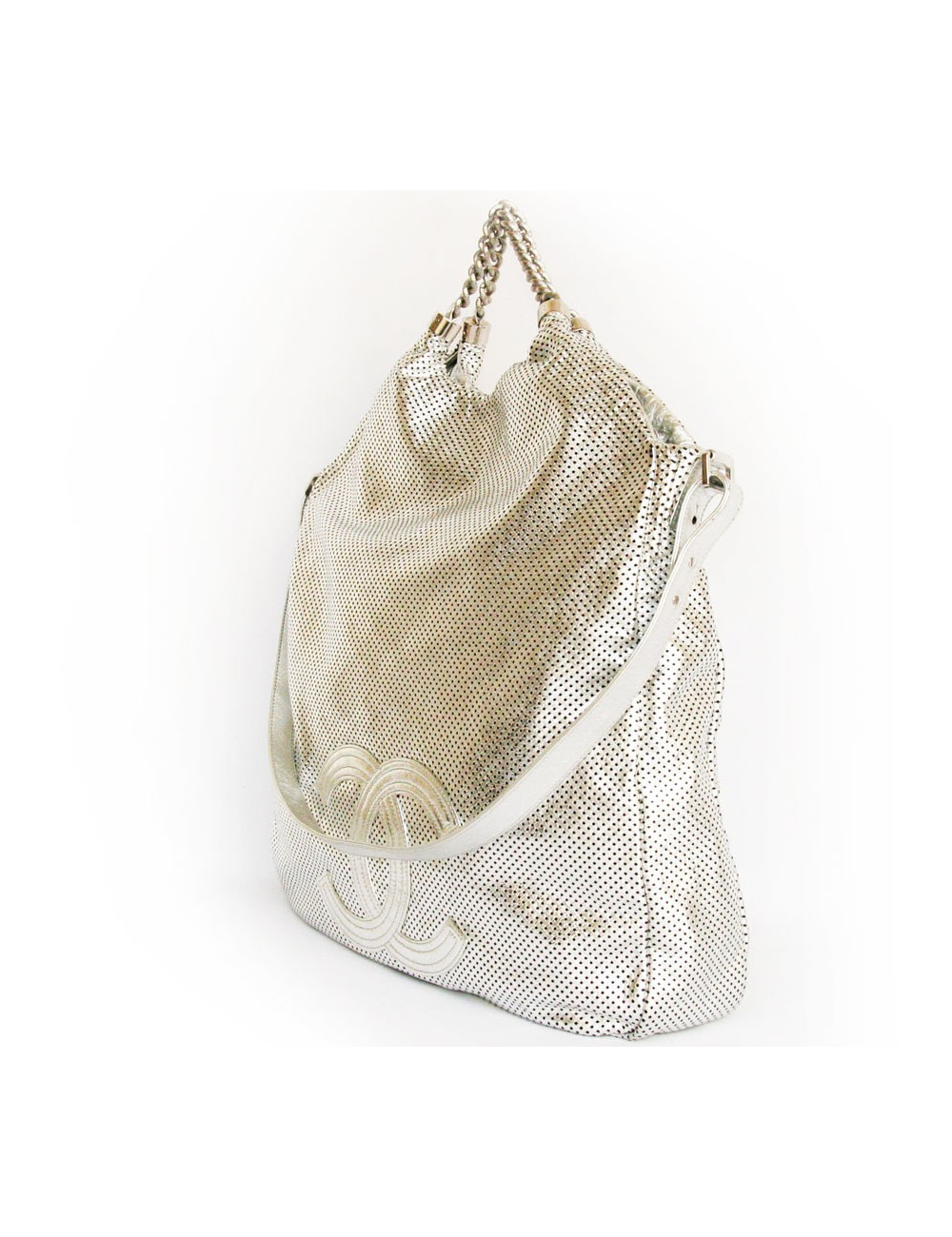 Grand sac CHANEL cuir métalisé 