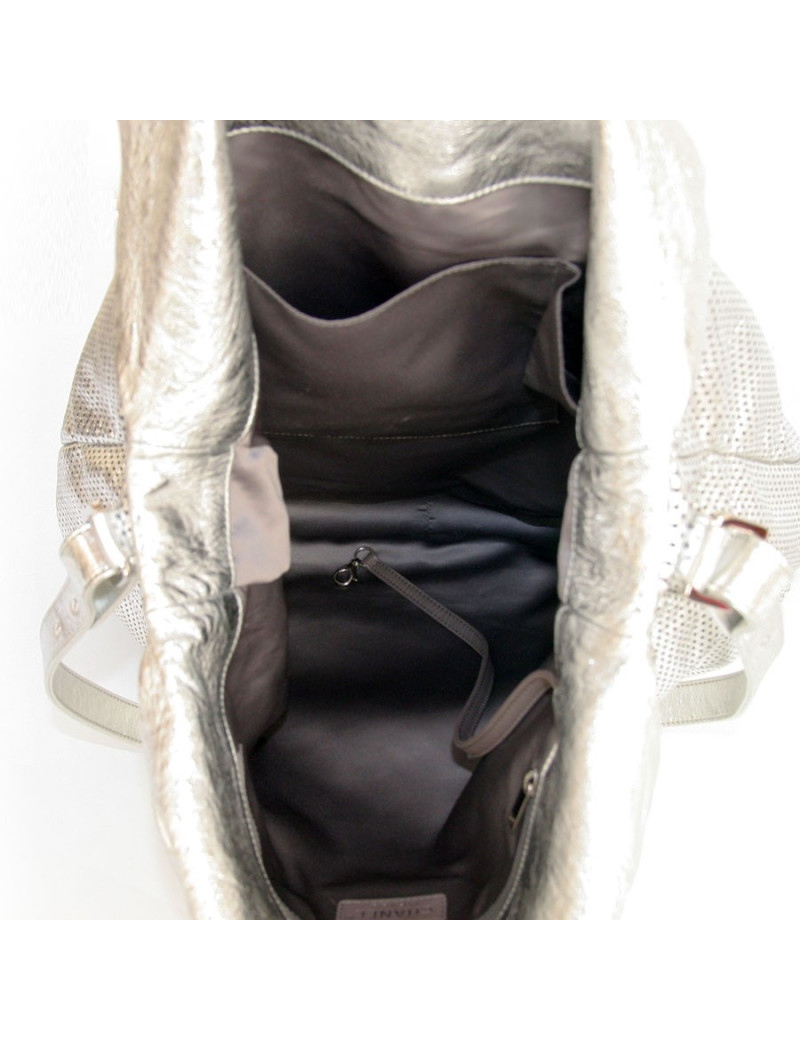 Grand sac CHANEL cuir métalisé 