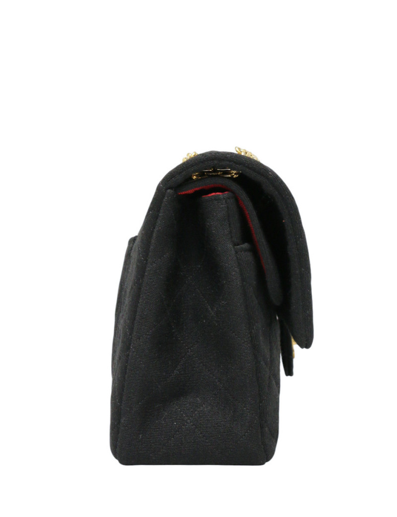 Sac Turnlock CHANEL jersey noir