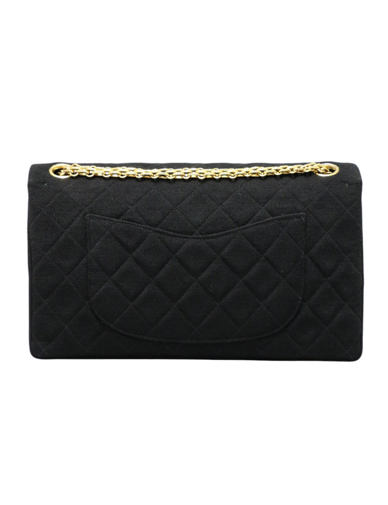 Sac Turnlock CHANEL jersey noir
