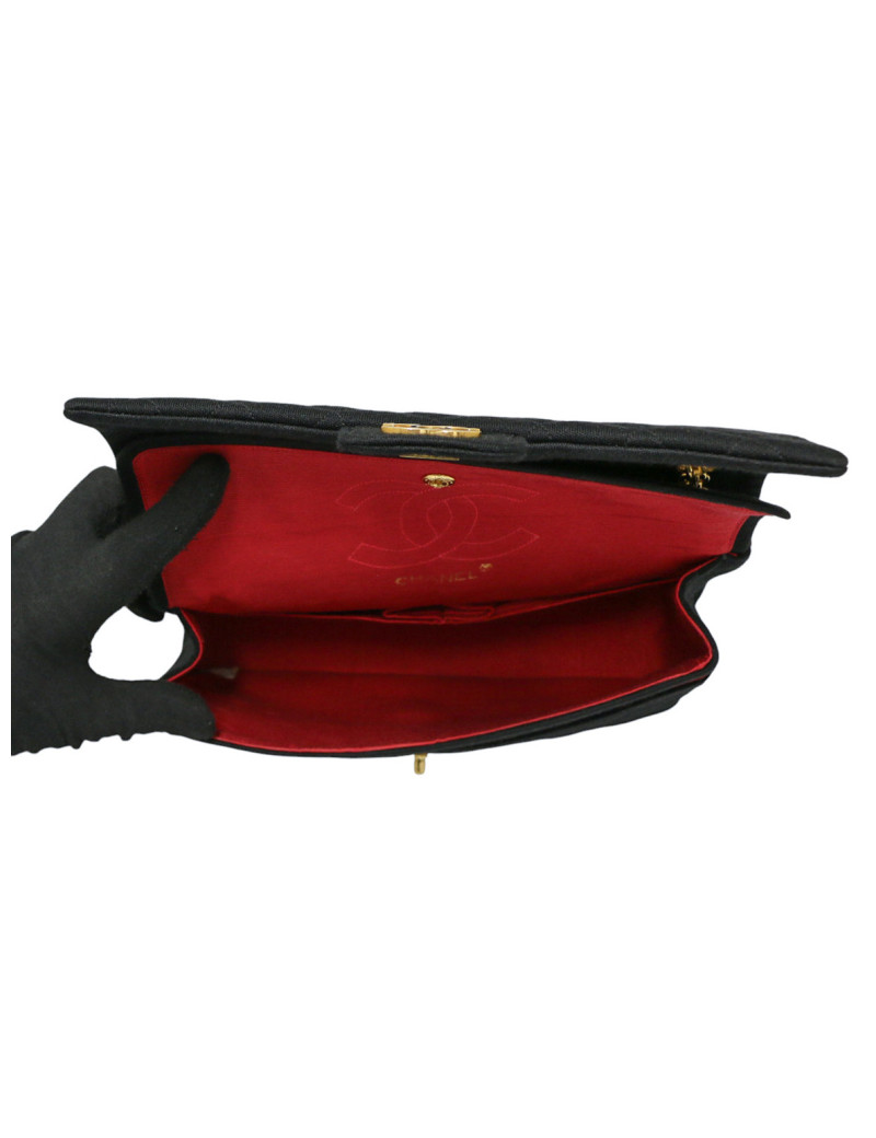 Sac Turnlock CHANEL jersey noir