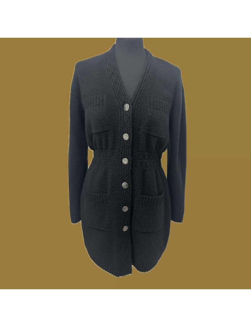 Robe CHANEL T 38 cachemire noire