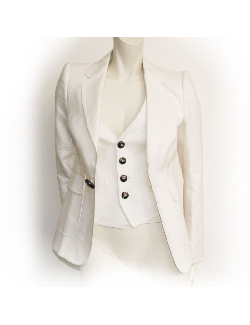 Plastron DISQUERED2 blanc cassé T40 ital