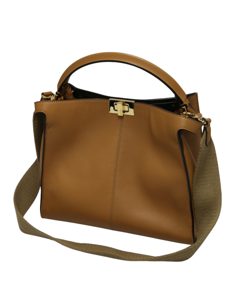 Sac Peekaboo FENDI gold intérieur FF mouton