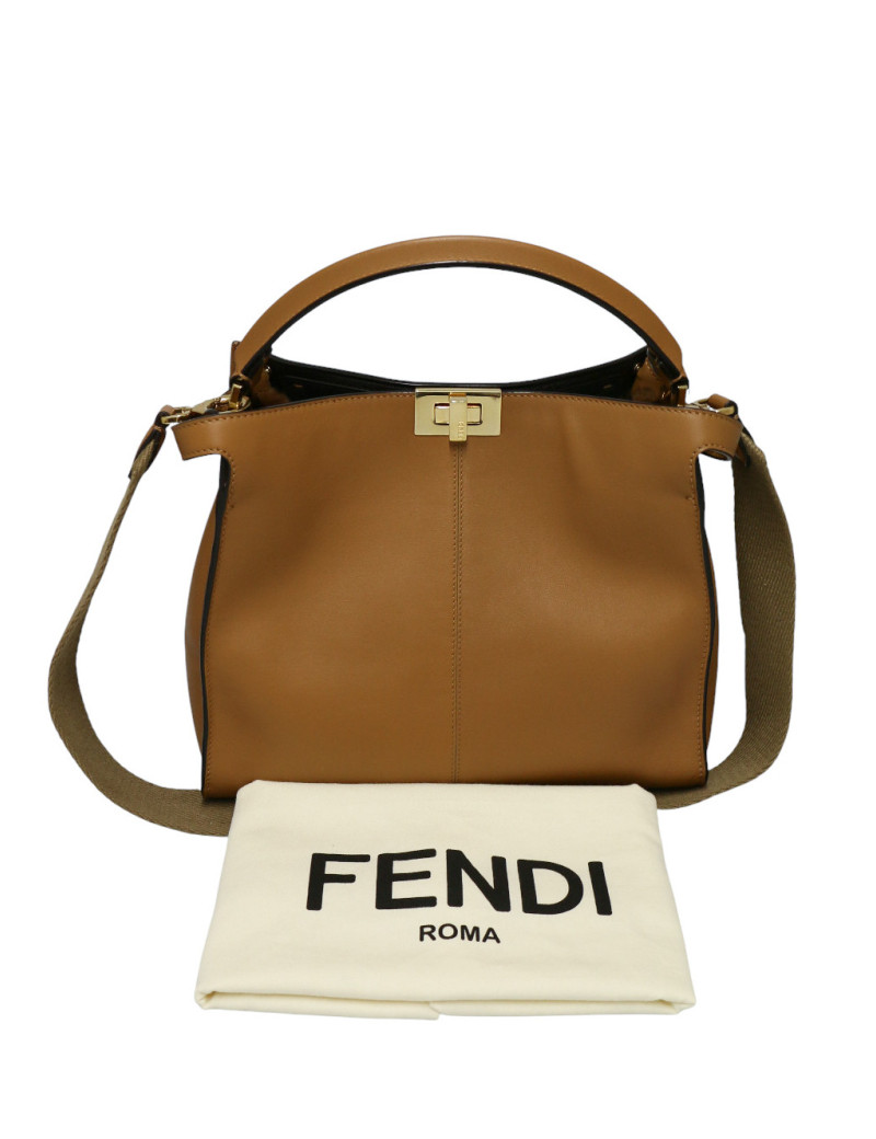 Sac Peekaboo FENDI gold intérieur FF mouton