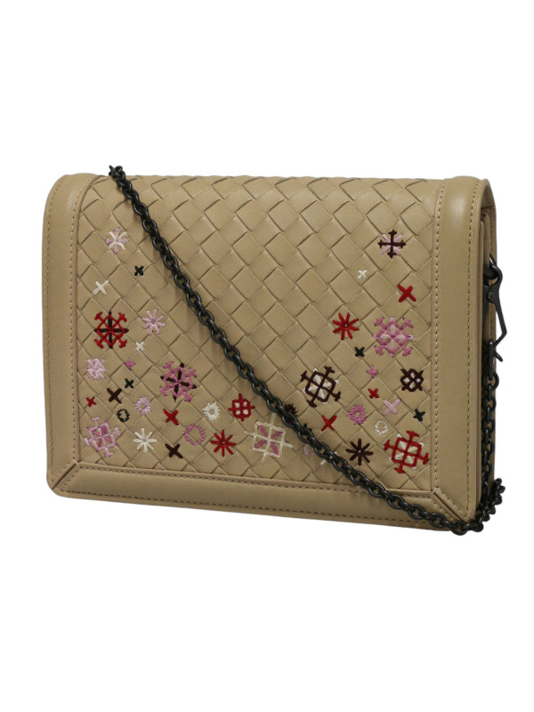 Mini sac Bottega Veneta tressé beige