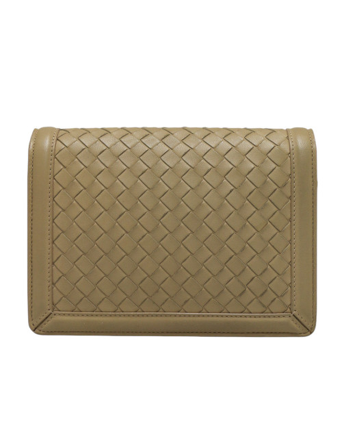 Mini sac Bottega Veneta tressé beige